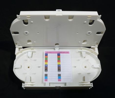 Ο άσπρος δίσκος 24 πυρήνας 24 οπτικών ινών μανίκι συναρμογών ινών προστατεύει με το υλικό ABS
